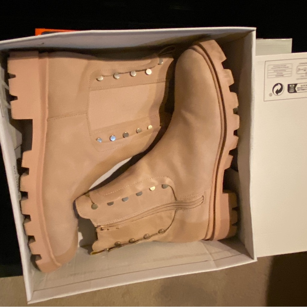 DV by Dolce Vita Pink Combat Boots with Rugged Sole